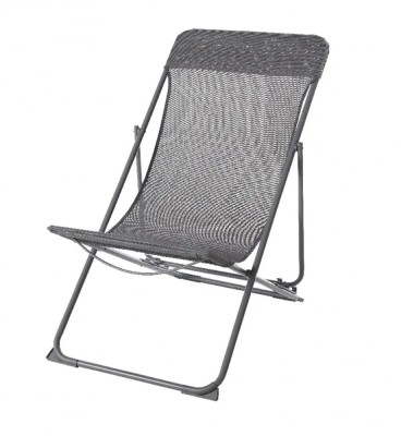 Scaun de gradina si camping OMC, gri, metalic, pliabil, 56 x 82 x 3 cm foto