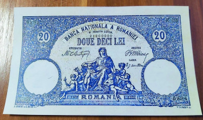 REPRODUCERE bancnota 20 lei 1903 Romania foto