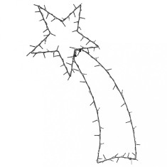 Gossi lumini craciun silueta stea cazatoare 115 led-uri alb cald