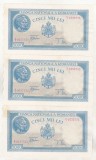 bnk bn Romania 5000 lei 28 septembrie 1943 - lot 3 consecutive