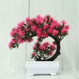 Bonsai decorativ artificial in ghiveci, Roz, 20 cm, MCT-20k322R