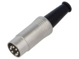 Conector DIN 7 pini, mufă tată, argintat, pe cablu - REAN NYS323