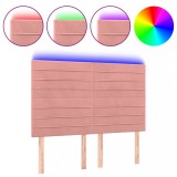 Cumpara ieftin Tablie de pat cu LED, roz, 144x5x118/128 cm, catifea