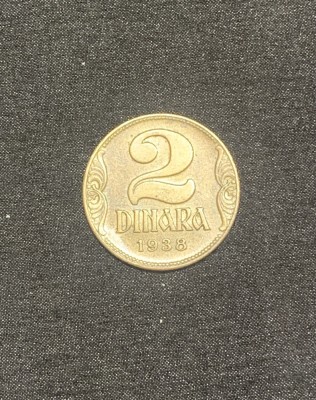 Moneda 2 dinari 1938 Iugoslavia foto