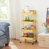 Carucior 4 cosuri servire la masa Pyh&auml;nt&auml; 103,5x46x35cm otel galben [en.casa] HausGarden Leisure, [en.casa]