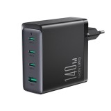 Incarcator USB, 3x Type-C, 140W + Cablu Type-C, 1.2m - JoyRoom (JR-TCG05) - Black
