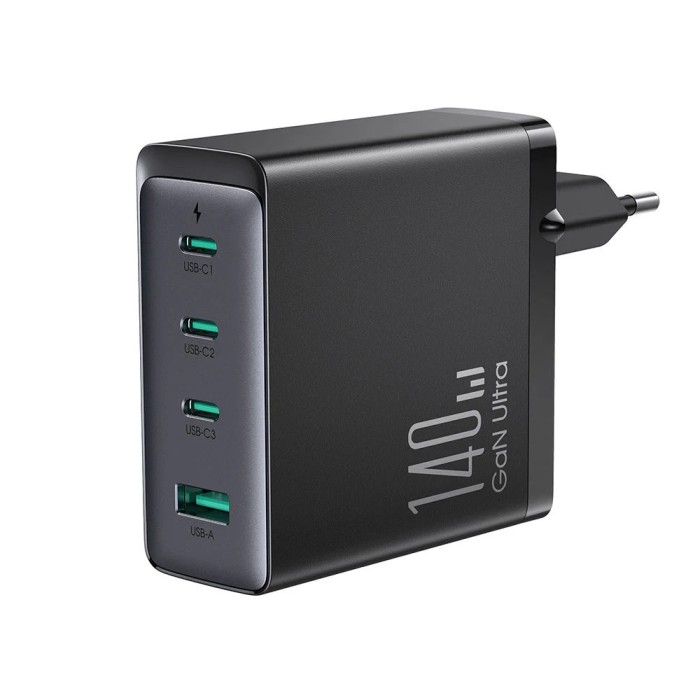 Incarcator USB, 3x Type-C, 140W + Cablu Type-C, 1.2m - JoyRoom (JR-TCG05) - Black