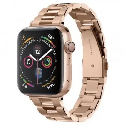 Curea Ceas Apple Watch 1 2 3 4 5 6 7 8 SE (38 40 41mm) Spigen Modern Fit Rose Gold foto