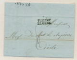 Italy 1847 Postal History Rare Stampless Cover + Content Torino DG.024