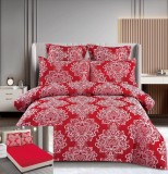 Cumpara ieftin Lenjerie Pat Jacquard Arshavin Jx001, Jacquard, 6 Piese, Fara Elastic, Rosu