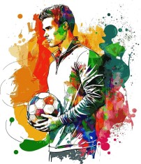 Sticker decorativ, Fotbalist, Portocaliu, 10123ST-8 foto