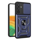 Husa pentru samsung galaxy a34 5g, slide si snap, magnetic ring, blue