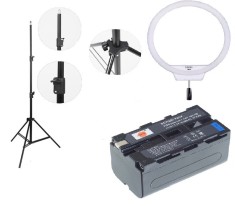 Kit lumina continua Lampa Yongnuo YN608 3200K-5500K+2x Acumulatori Dste NP F+incarcator+stativ foto