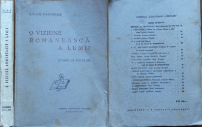 Papadima , O viziune romaneasca asupra lumii, 1941, autograf catre Iulian Vesper foto
