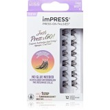 KISS imPRESS Just Press &amp; GO ! pachet cu gene fără noduri autoadezive Edgy Whispy C 12 buc