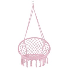 Hamac brazilian, tip scaun, Springos, roz, max 150kg, 79x80x120 cm