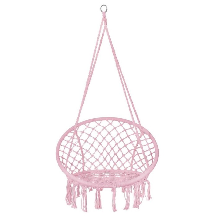 Hamac brazilian, tip scaun, Springos, roz, max 150kg, 79x80x120 cm