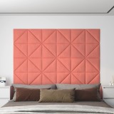 Panouri de perete, 12 buc., roz, 30x30 cm, catifea, 0,54 m&sup2;