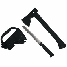 Topor Survivor DEPOX&reg;, Futuristic Survival, otel inoxidabil, negru, 35.5 cm, teaca inclusa