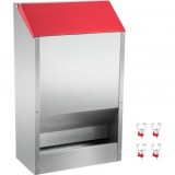 Hranitoare pentru pasari, Vivatechnix Otel galvanizat, 35x21x63 cm, Capacitate 22.6 kg, 4 x alimentatoare apa