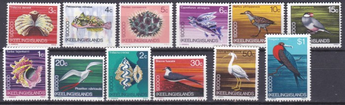 DB1 Fauna Marina 1969 Ins. Cocos 12 v. MNH