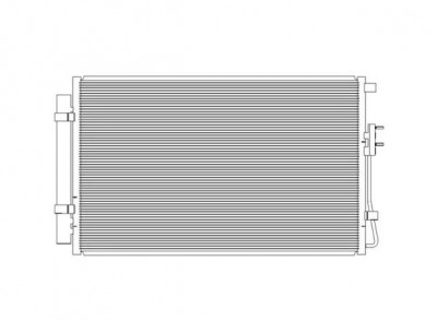 Condensator climatizare Hyundai Santa Fe (DM), 09.2012-2018, motor 2.4, 141 kw benzina, cutie manuala/automata, full aluminiu brazat, 715(675)x435(42 foto
