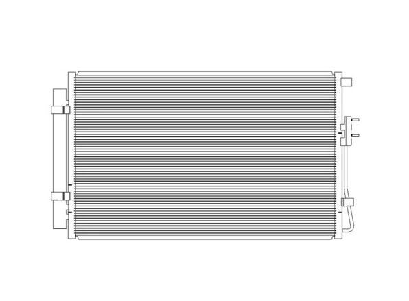 Condensator climatizare Hyundai Santa Fe (DM), 09.2012-2018, motor 2.4, 141 kw benzina, cutie manuala/automata, full aluminiu brazat, 715(675)x435(42
