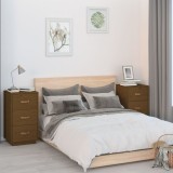 VidaXL Noptiere, 2 buc., maro miere, 40x40x75 cm, lemn masiv de pin