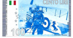 RARR : ITALIA = FANTASY NOTE = 100 LIRE 2018 , PILOTUL FRANCESCO BARACCA - UNC foto