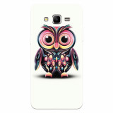 Husa silicon pentru Samsung Grand Prime, Colorful Owl Illustration
