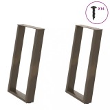 vidaXL Picioare de masă &icirc;n formă de U, 2 buc., oțel natural, 50x(72-73) cm