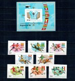 Ungaria 1978 - Campionatul Mondial de Fotbal, serie nedantelata si colita nedantelata neuzata