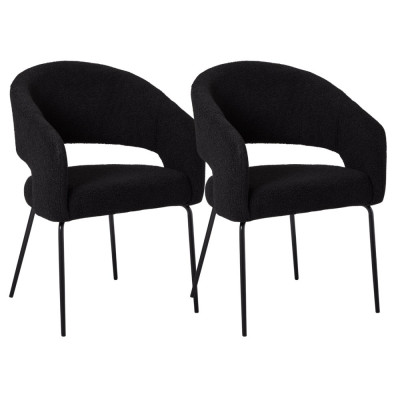 Set of 2 Black Dining Chairs Natalie foto
