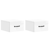 vidaXL Dulap de noapte suspendat cu sertar 2 pcs Alb foarte lucios 898944