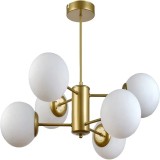 Cumpara ieftin Candelabru vintage, 6 globuri albe x E27, diametru 70CM, bronz