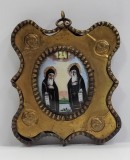 Sfintii Serghie si Gherman de la Valaam, Facatori de Minuni, Icoana de calatorie, Secol XIX