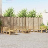 vidaXL Set de canapele de exterior 11 pcs Alb Lemn Solid de Acacia 3387143