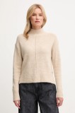 Pepe Jeans pulover din amestec de l&acirc;nă culoarea bej, cu turtleneck, PL7000032