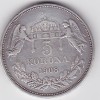 Ungaria 5 Korona (5 Corona) 1908, Europa, Argint