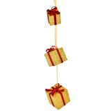 Decoratiune de Craciun Suspendabila Shopiens&reg; cu Cadouri Aurii, 63 cm