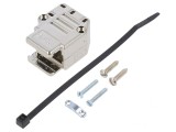 Conector Unghi 90&deg; Negru cu Șuruburi