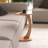 Masuta laterala tip C Klinerg 39,5x37x56 cm, aspect lemn, [en.casa]