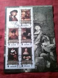 Bloc Coreea Nord 1983 Pictura REMBRANDT , 6 valori stampila speciala