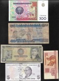 Set 5 bancnote de prin lume adunate (cele din imagini) #195