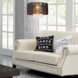 Lustra suspendata neagra cu cristale decorative, &Oslash;35 cm, lux.pro