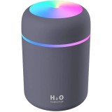Mini Umidificator, Difuser, Model Premium cu 2 Moduri de Functionare a Luminilor si a timpului de Functionare, Aromaterapie, Negru, CBD CORAL BEST DEA