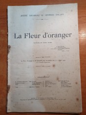piesa de teatru in limba franceza - la fleur d&#039;oranger - din anul 1924