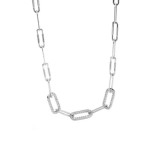 Lantisor cu Zale din Argint 925 si cristale, Placat cu Rodiu- ALCA Fine Jewelry