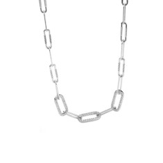 Lantisor cu Zale din Argint 925 si cristale, Placat cu Rodiu- ALCA Fine Jewelry