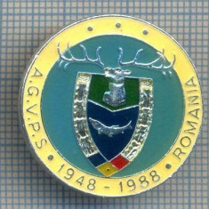 AX 145 INSIGNA VANATOARE SI PESCUIT SPORTIV PERIOADA RSR -A.G.V.P.S -1948-1988